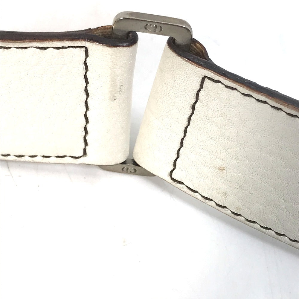 Christian Dior Saddle Bag, Waist Pouch, Leather, Women's, White