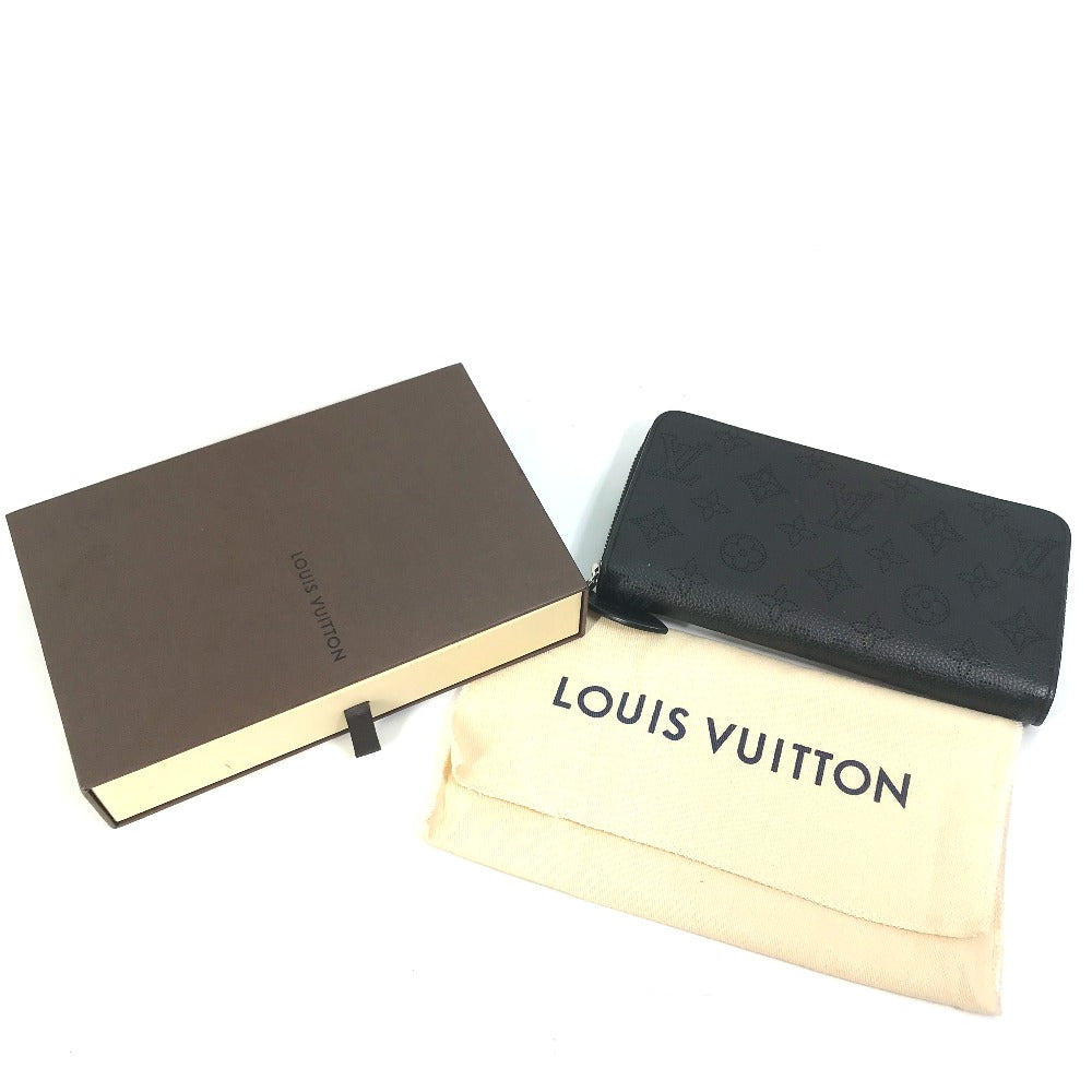 LOUIS VUITTON M61867 モノグラムマヒナ ジッピーウォレット ラウンドファスナー 長財布 モノグラムマヒナ レディース ブラック