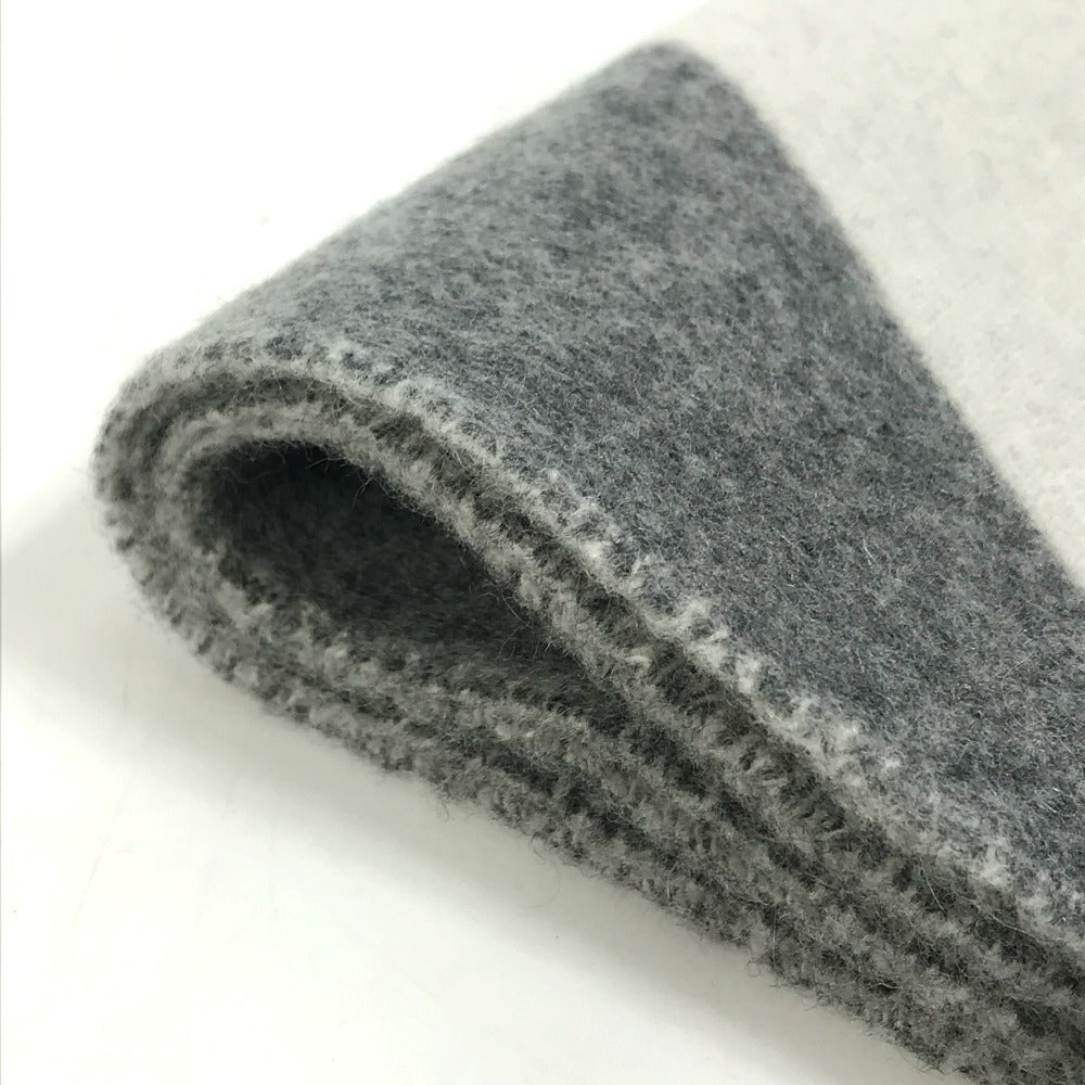 HERMES カザック・オプティック フリンジ バイカラー マフラー カシミヤ レディース グレー×ホワイト - brandshop-reference