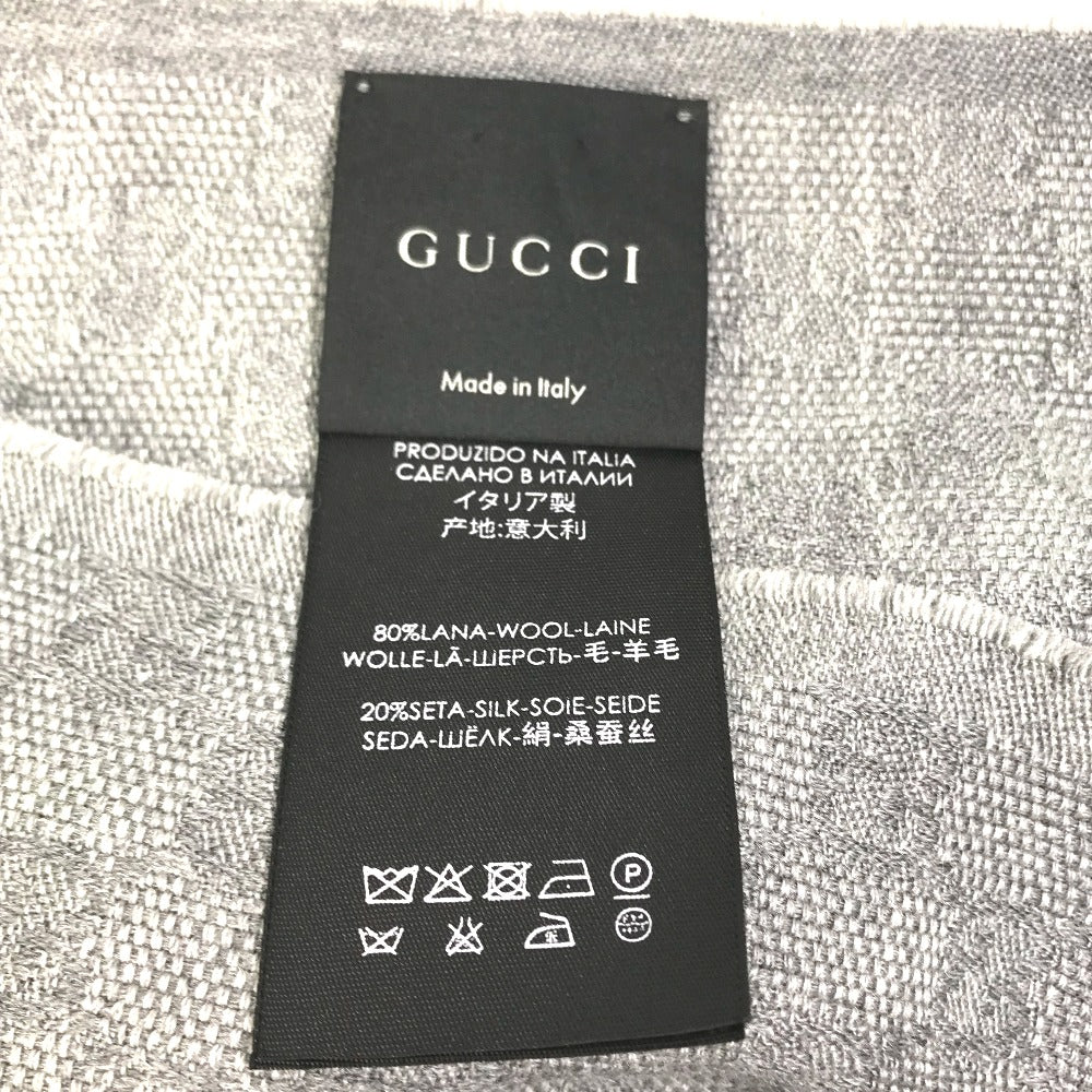 GUCCI 542984 GG フリンジ マフラー ウール メンズ グレー×ブルー×ブラック - brandshop-reference