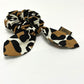 FENDI Leopard Print Hair Accessory, Silk Scrunchie, Women's, Brown