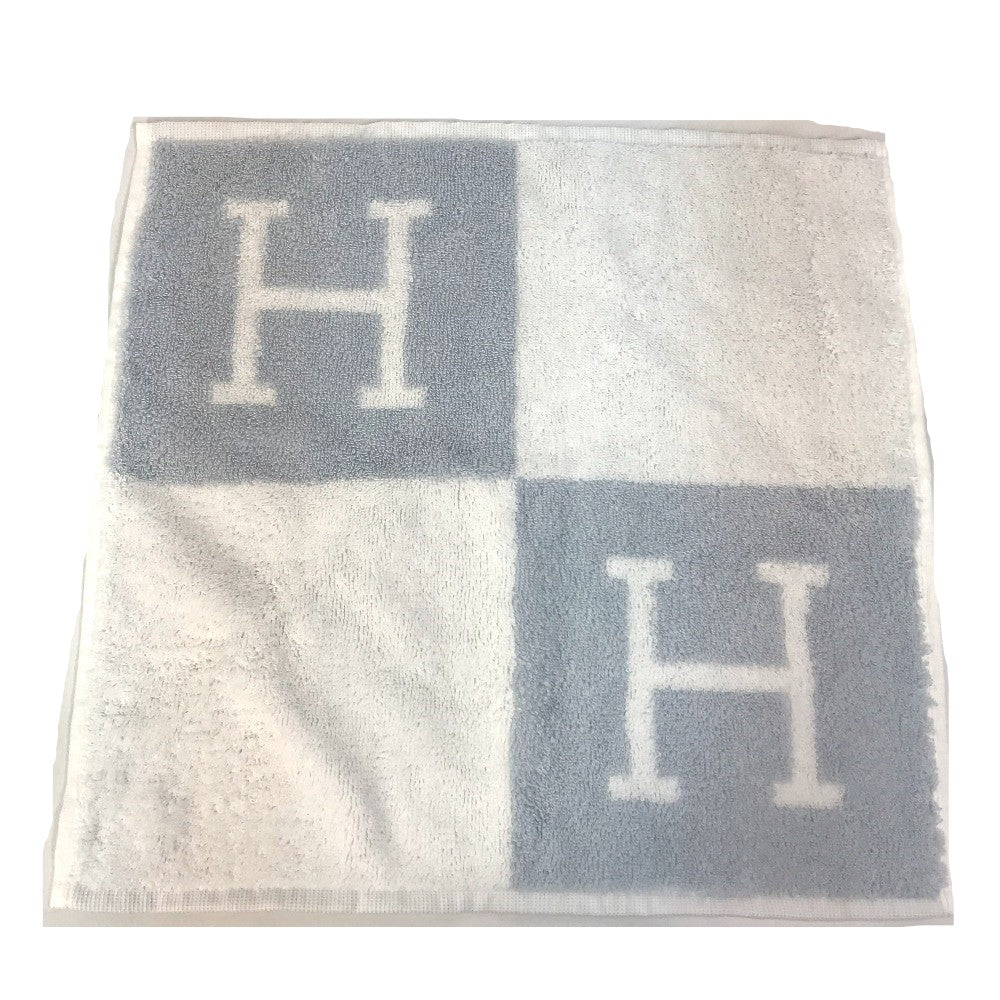 HERMES H Logo Avalon Hand Towel, Cotton, Women's, Blue/White
