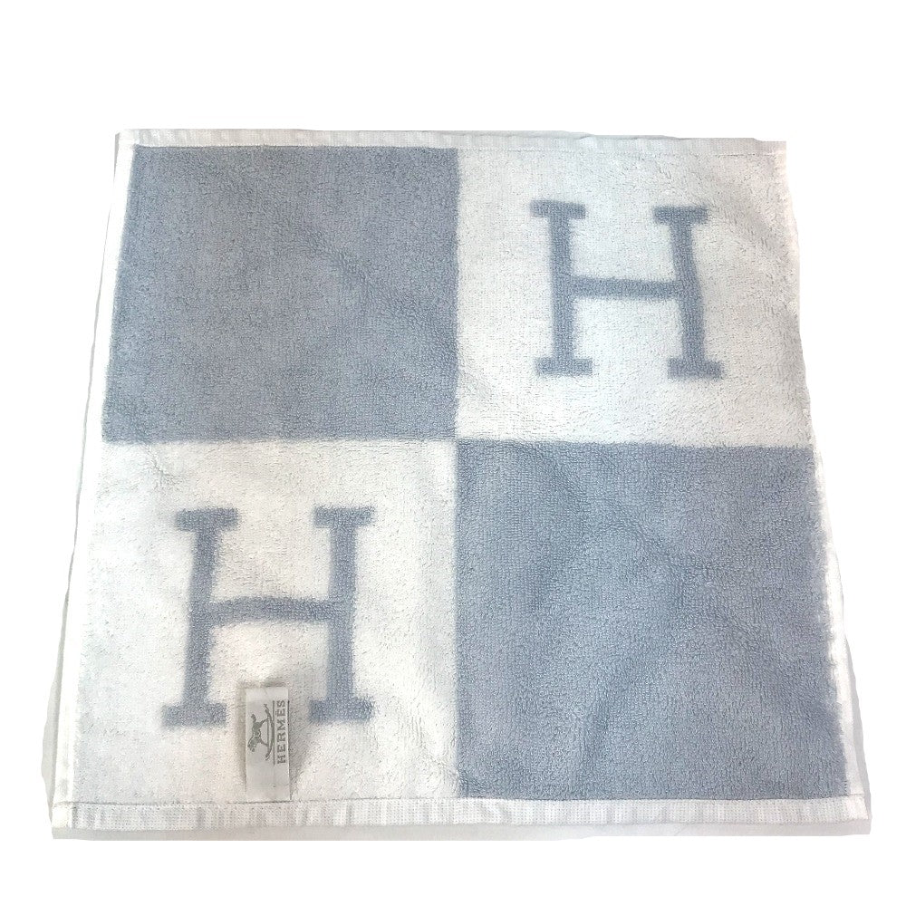 HERMES H Logo Avalon Hand Towel, Cotton, Women's, Blue/White