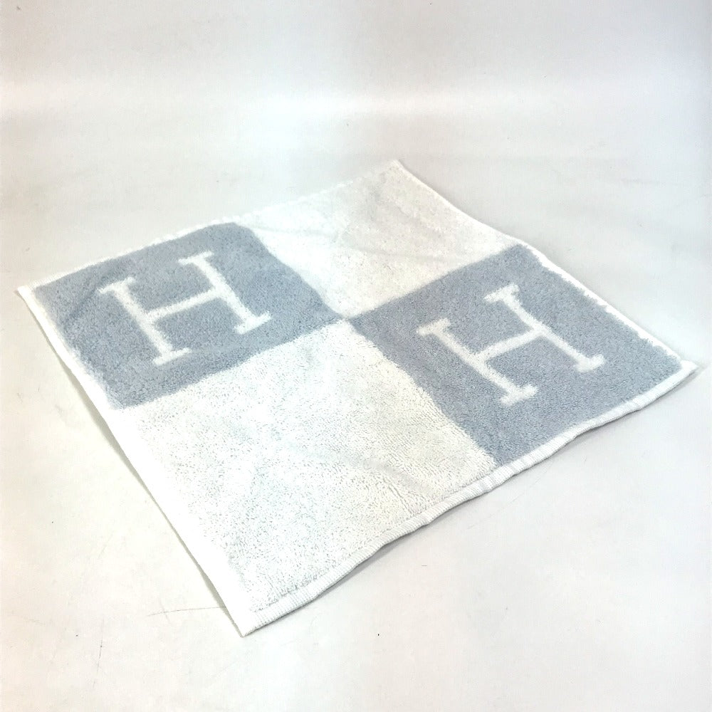 HERMES H Logo Avalon Hand Towel, Cotton, Women's, Blue/White