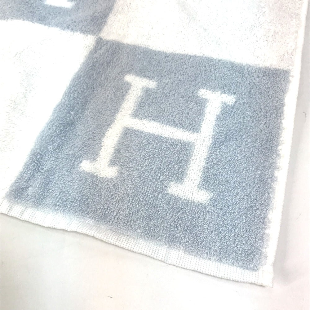 HERMES H Logo Avalon Hand Towel, Cotton, Women's, Blue/White