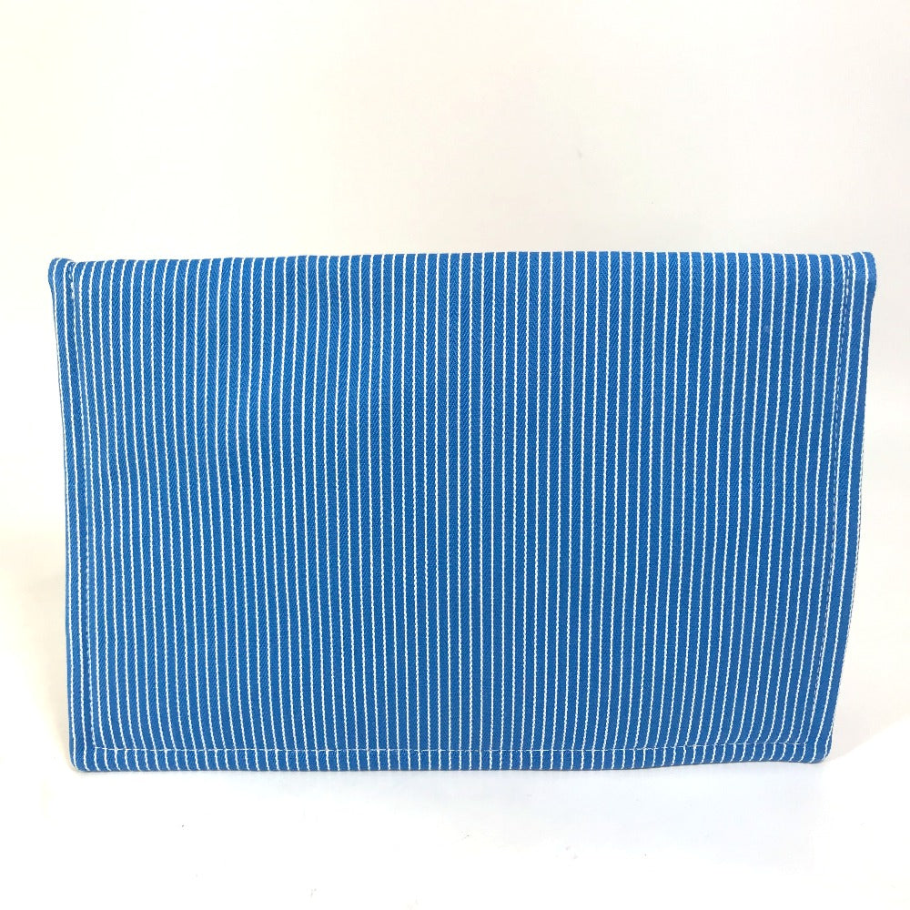HERMES Flat Western Company GM Envelope Case Pouch Cotton Women's Blue
