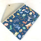 HERMES Flat Western Company GM Envelope Case Pouch Cotton Women's Blue