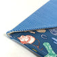 HERMES Flat Western Company GM Envelope Case Pouch Cotton Women's Blue
