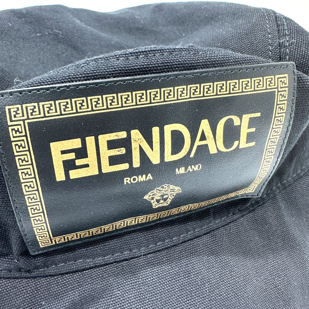 FENDI FXQ801 Versace collaboration logo FENDACE hat, cotton, women's, black