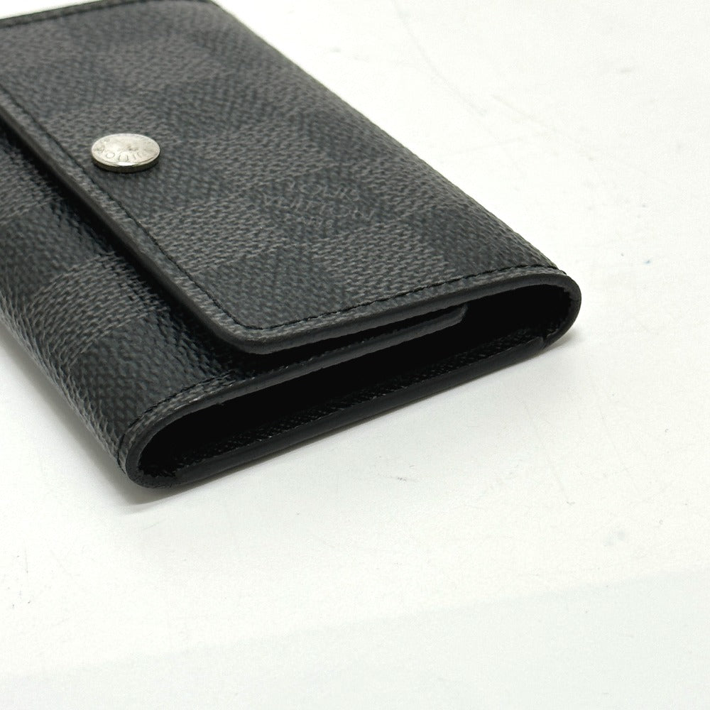 LOUIS VUITTON N62662 Damier Graphite Multicle 6 Key Case in Damier Graphite Canvas, Men's, Black