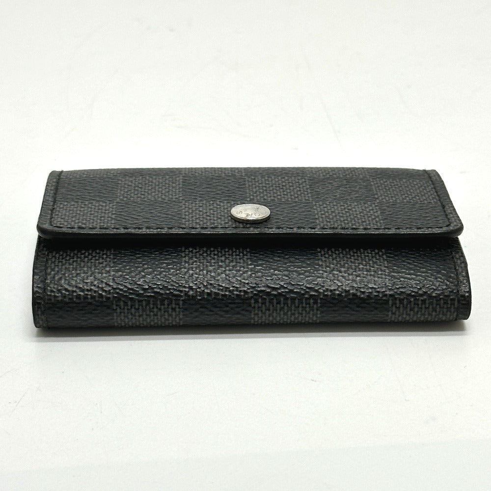 LOUIS VUITTON N62662 Damier Graphite Multicle 6 Key Case in Damier Graphite Canvas, Men's, Black