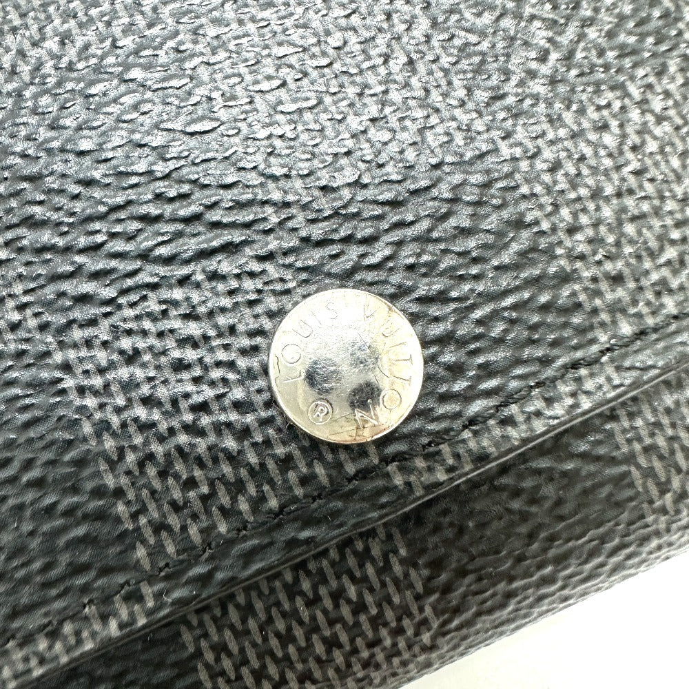 LOUIS VUITTON N62662 Damier Graphite Multicle 6 Key Case in Damier Graphite Canvas, Men's, Black