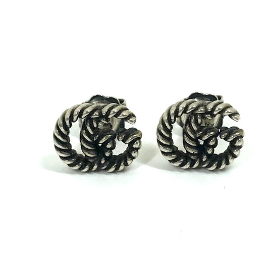 GUCCI Logo GG Marmont Double G Accessory Earrings in SV925 Silver for Women