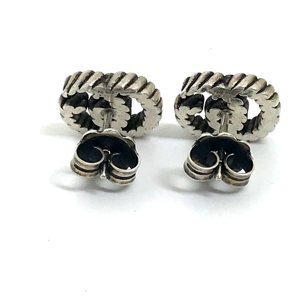 GUCCI Logo GG Marmont Double G Accessory Earrings in SV925 Silver for Women