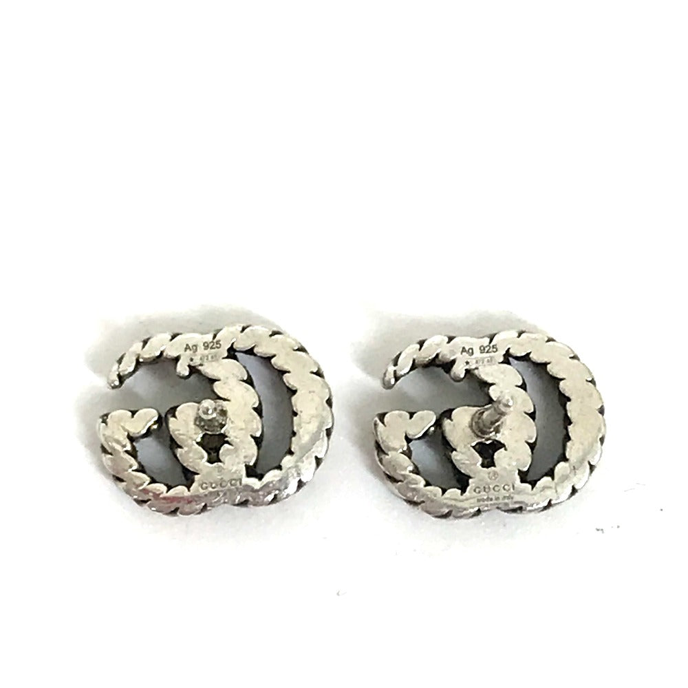 GUCCI Logo GG Marmont Double G Accessory Earrings in SV925 Silver for Women