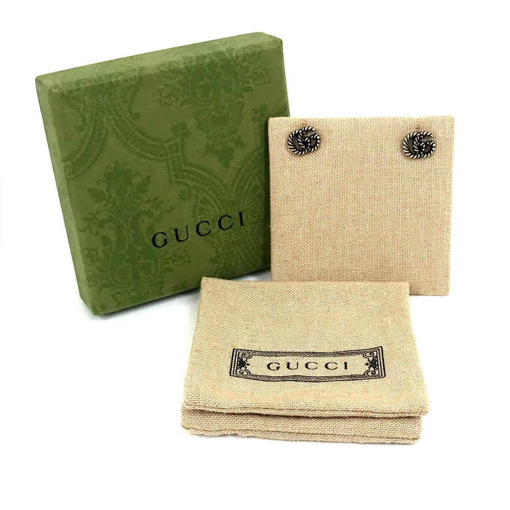 GUCCI Logo GG Marmont Double G Accessory Earrings in SV925 Silver for Women