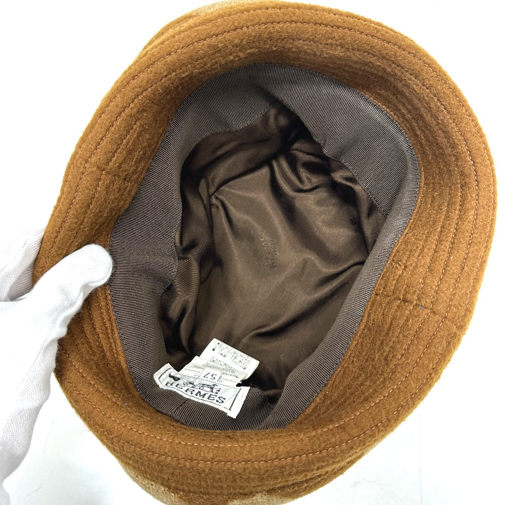 HERMES H logo camel hat, women's, brown