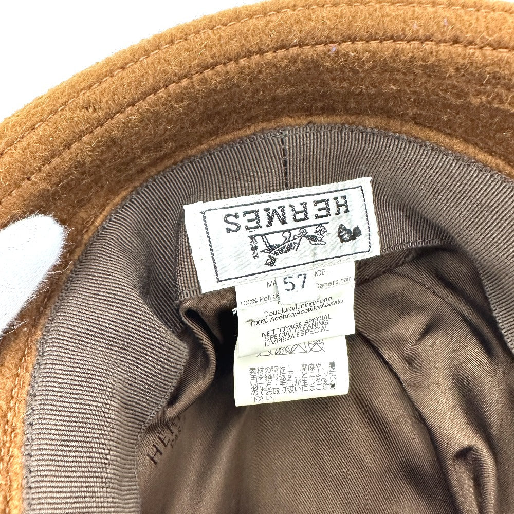 HERMES H logo camel hat, women's, brown