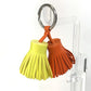 HERMES Fringe Carmen Unodos Bag Charm Key Ring Keychain Anjo Miro Women's Orange x Yellow