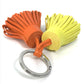HERMES Fringe Carmen Unodos Bag Charm Key Ring Keychain Anjo Miro Women's Orange x Yellow