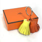 HERMES Fringe Carmen Unodos Bag Charm Key Ring Keychain Anjo Miro Women's Orange x Yellow