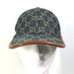 GUCCI 656206 Denim GG Logo Baseball Cap in GG Canvas, Unisex, Navy