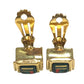 HERMES Accessories Emile Accessories Earrings Gold Plated Green/Gold Used