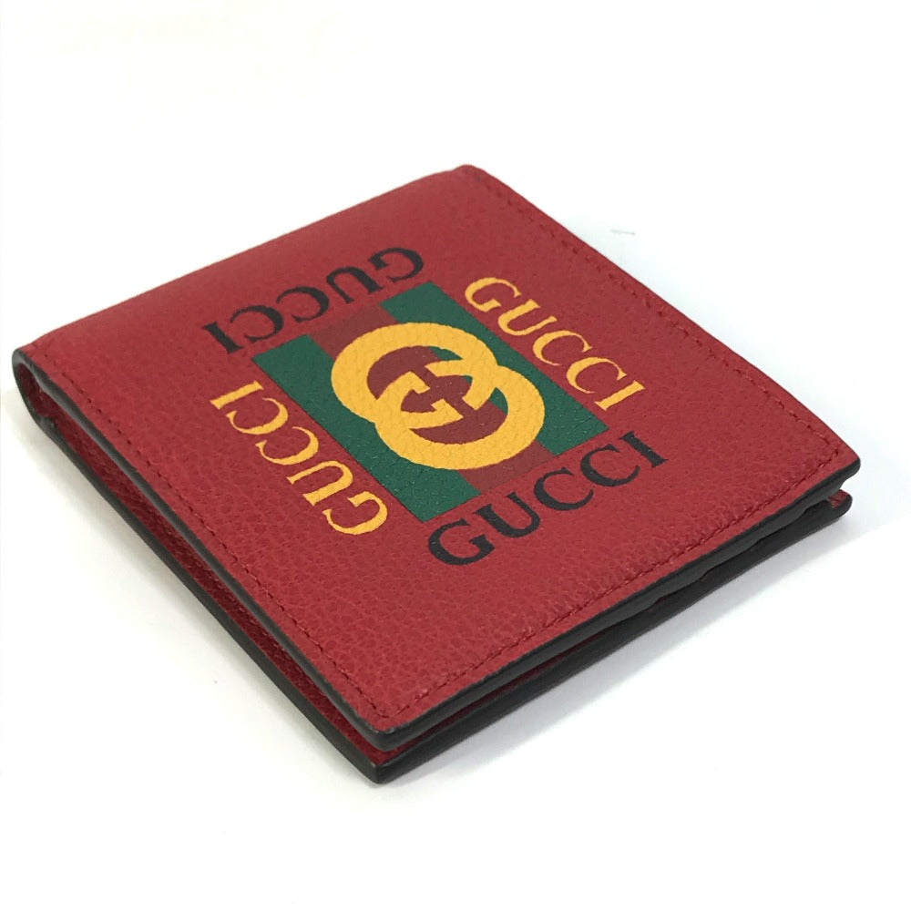 GUCCI 496309 GUCCI プリント ヴィンテージ ロゴ 札入れ カードケース 2つ折り財布 レザー ユニセックス |  brandshop-reference