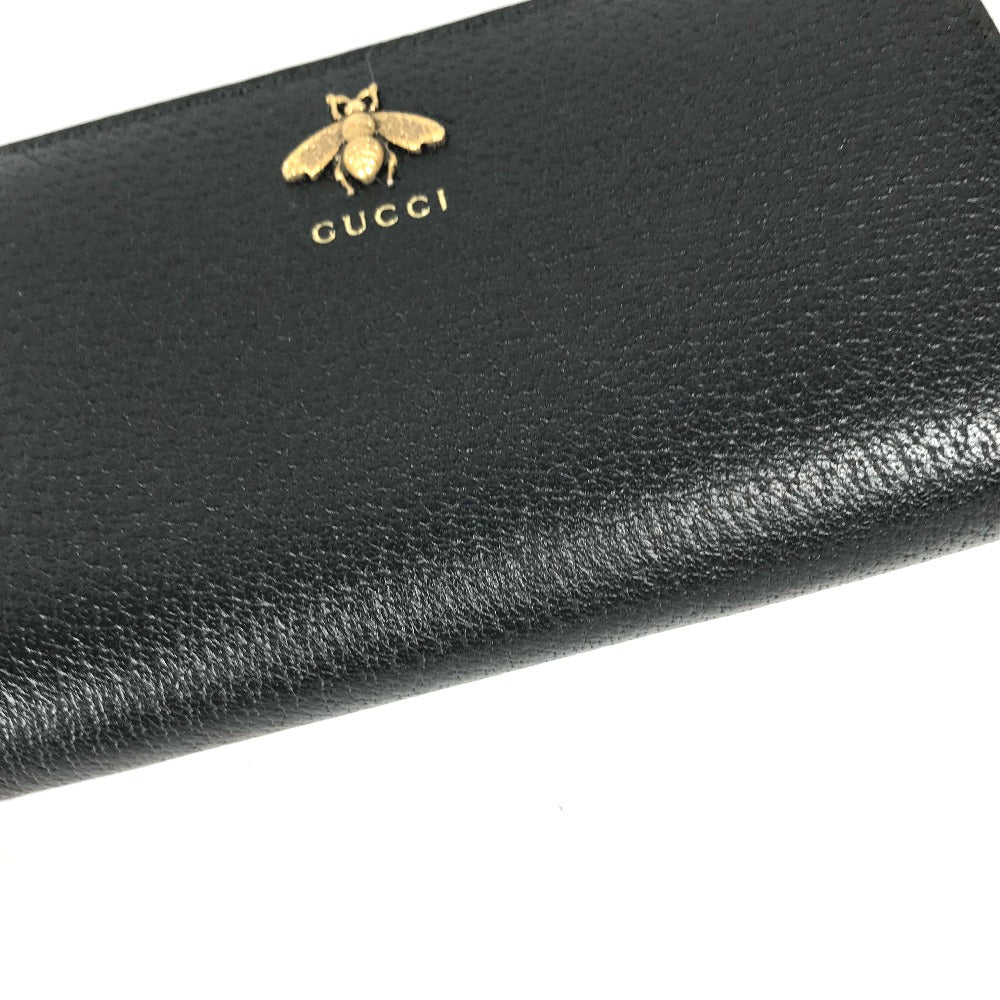 GUCCI 523667 ビー BEE ラウンドファスナー ロングウォレット 長財布 レザー レディース - brandshop-reference