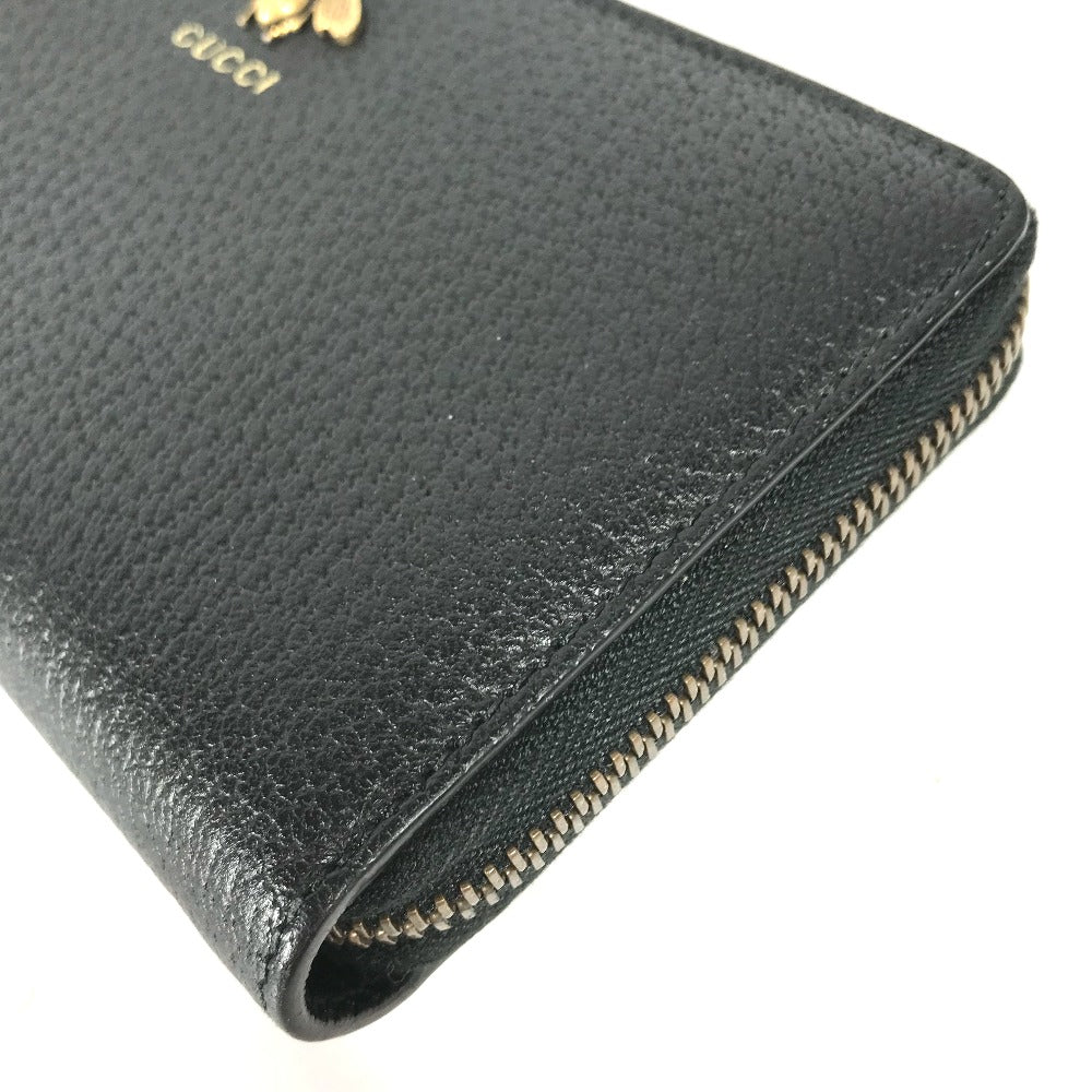 GUCCI 523667 ビー BEE ラウンドファスナー ロングウォレット 長財布 レザー レディース - brandshop-reference