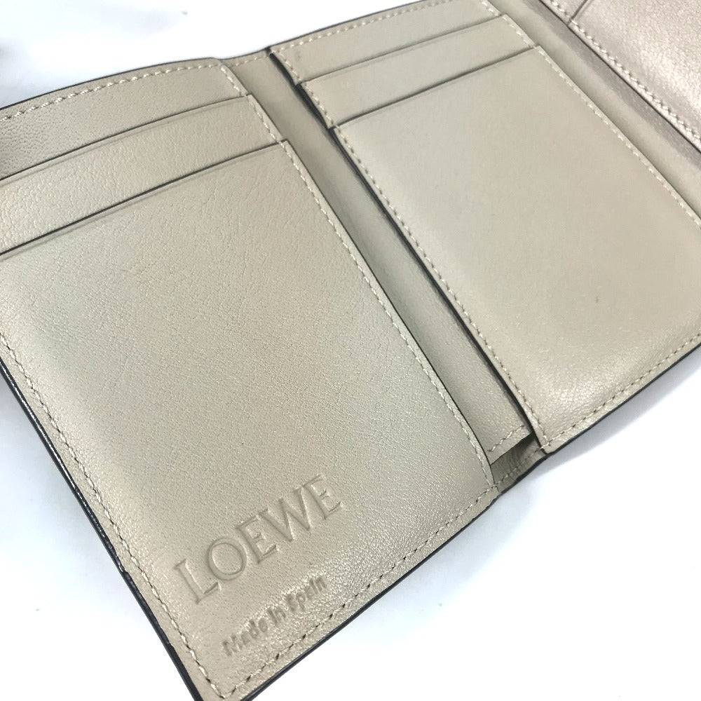 LOEWE アナグラム スモール バーティカル ウォレット コンパクトウォレット 3つ折り財布 レザー レディース