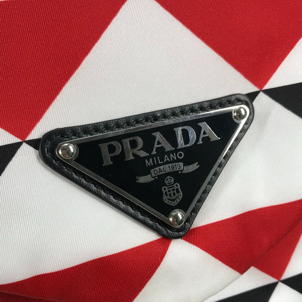 PRADA トライアングルロゴ 三角ロゴ プレート シニョ―プリント バックパック カバン リュックサック ナイロン メンズ - brandshop-reference