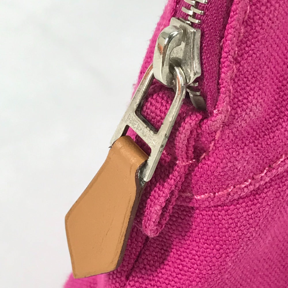 HERMES Bolide Mini Makeup Pouch, Canvas, Women's, Pink