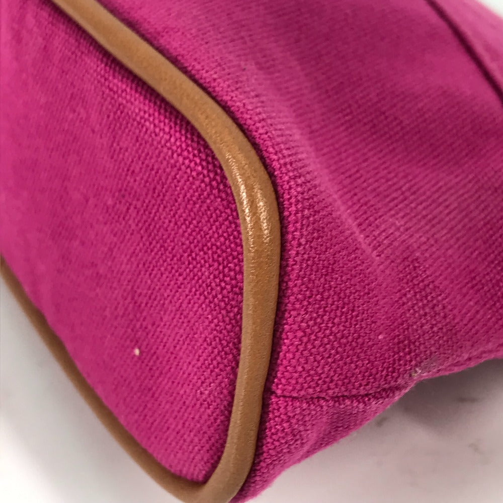 HERMES Bolide Mini Makeup Pouch, Canvas, Women's, Pink