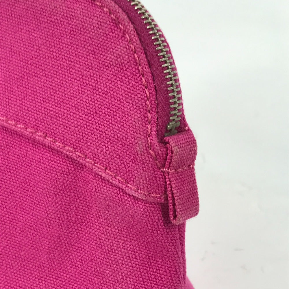 HERMES Bolide Mini Makeup Pouch, Canvas, Women's, Pink