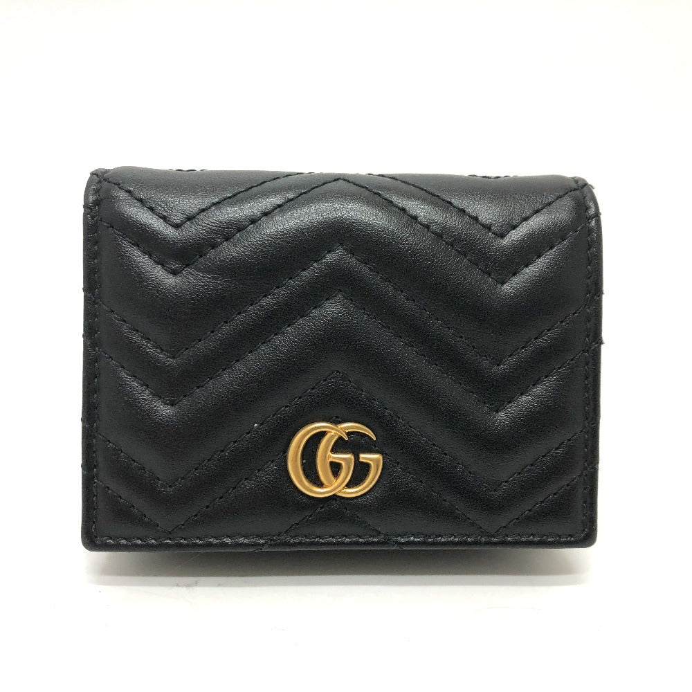 GUCCI 466492 GGマーモント キルティング コンパクトウォレット 2つ折り財布 レザー レディース - brandshop-reference