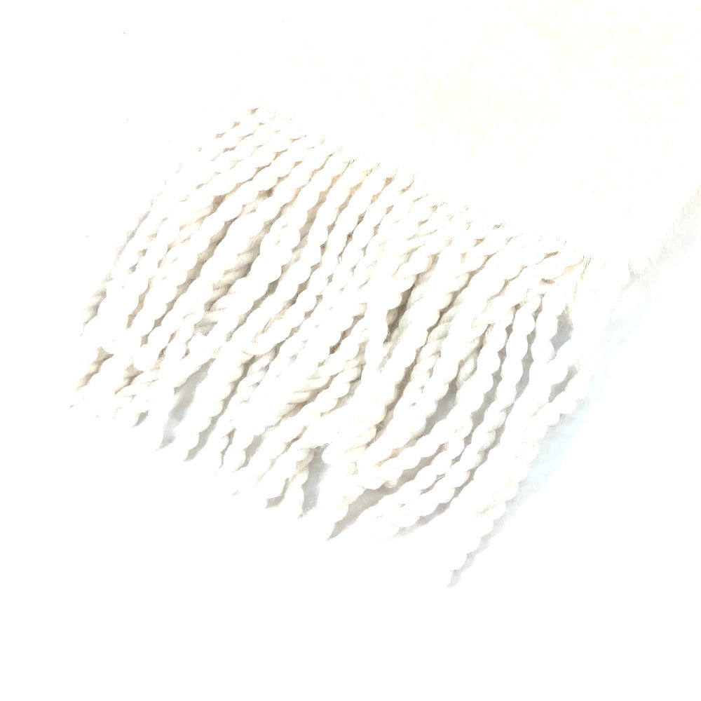 FENDI FNG477 FILA collaboration logo fur stole/fringe scarf in white for women