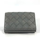 BOTTEGA VENETA 605720 Bifold Intrecciato Leather Pass Case/Business Card Case for Men, Gray