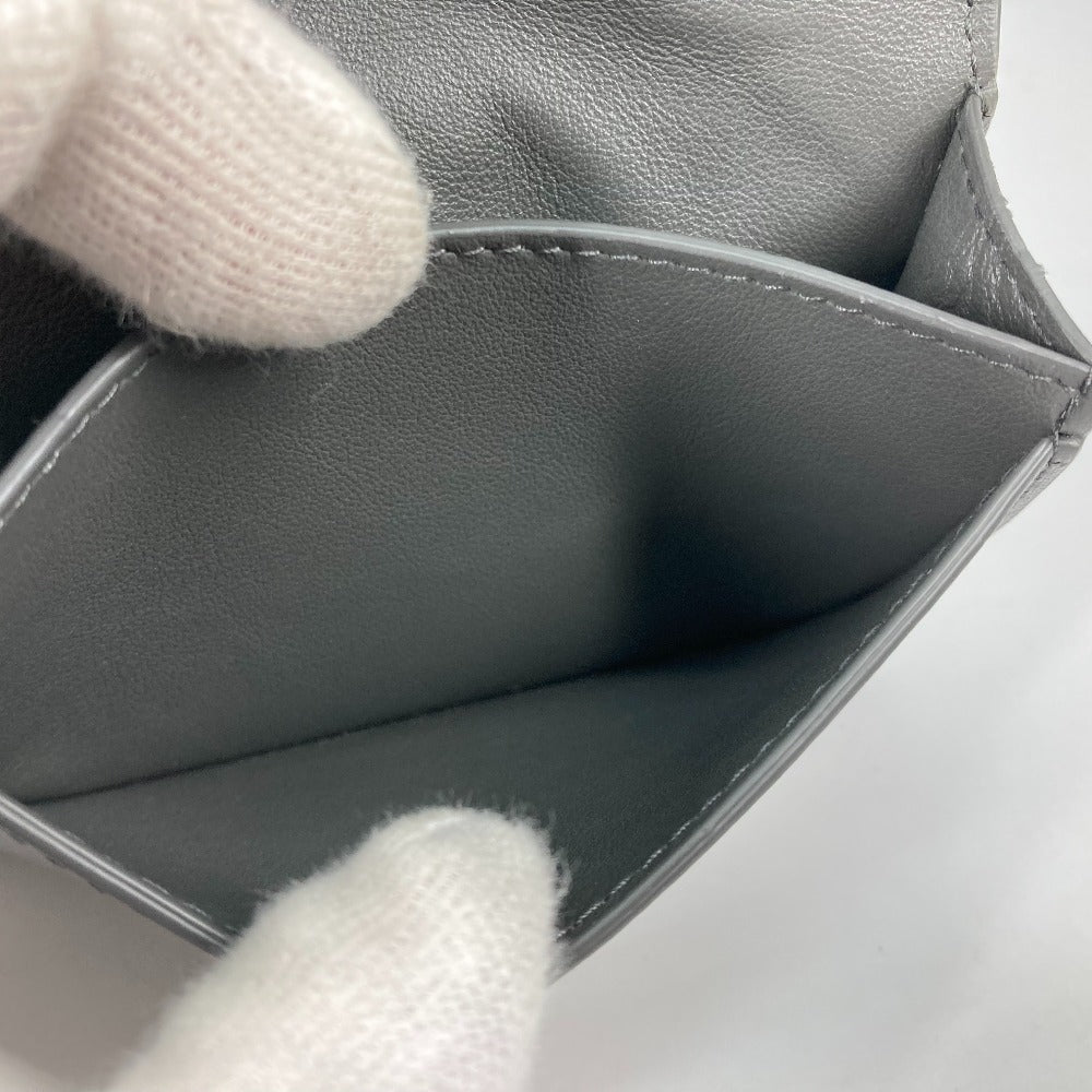 BOTTEGA VENETA 605720 Bifold Intrecciato Leather Pass Case/Business Card Case for Men, Gray