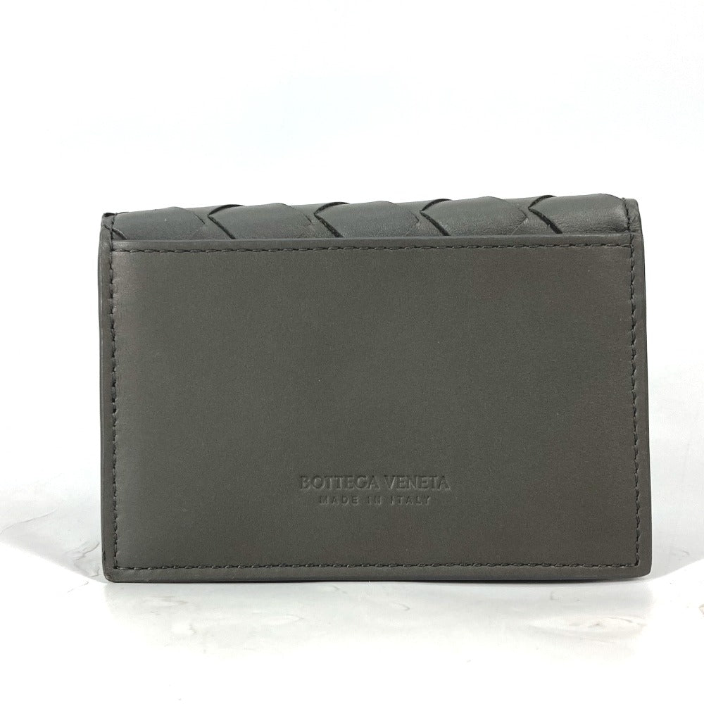 BOTTEGA VENETA 605720 Bifold Intrecciato Leather Pass Case/Business Card Case for Men, Gray