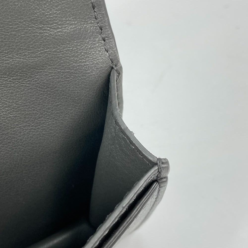 BOTTEGA VENETA 605720 Bifold Intrecciato Leather Pass Case/Business Card Case for Men, Gray