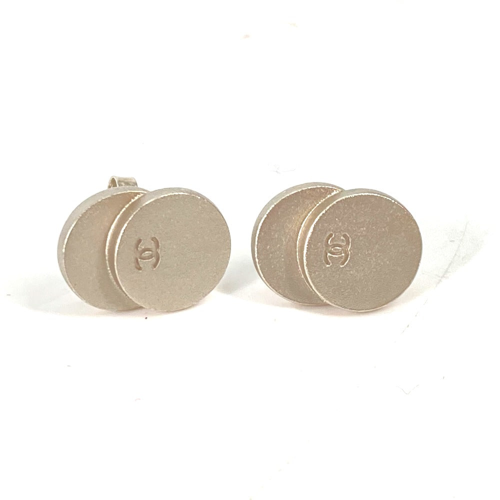 CHANEL CC Coco Mark 99C Double Circle Accessory Earrings, Metal, Women's, Silver