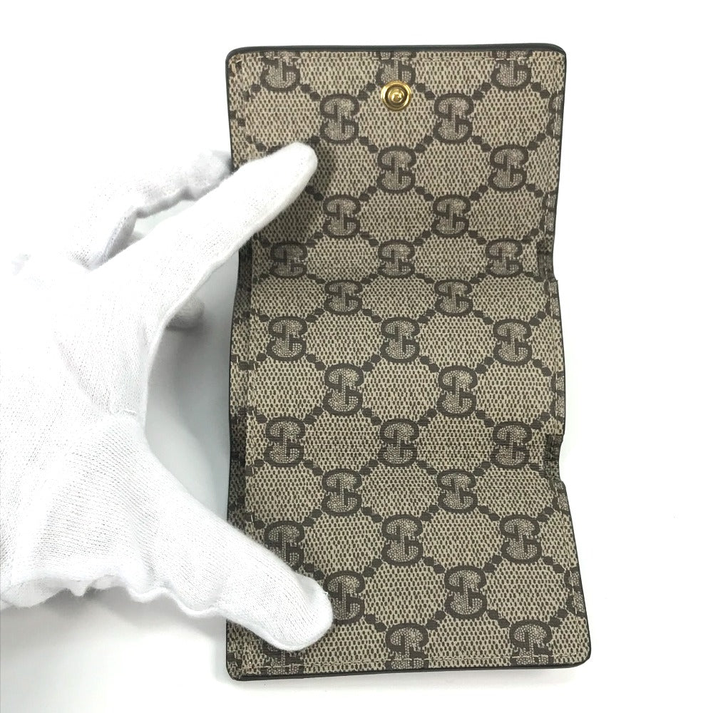 GUCCI 681704 BALENCIAGA Paper Mini Wallet, The Hacker Project Trifold Wallet, GG Supreme Canvas, Unisex, Beige