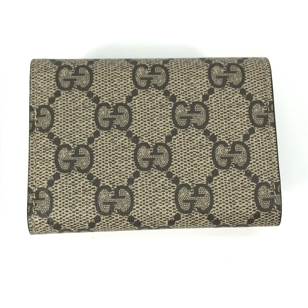 GUCCI 681704 BALENCIAGA Paper Mini Wallet, The Hacker Project Trifold Wallet, GG Supreme Canvas, Unisex, Beige
