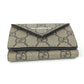 GUCCI 681704 BALENCIAGA Paper Mini Wallet, The Hacker Project Trifold Wallet, GG Supreme Canvas, Unisex, Beige