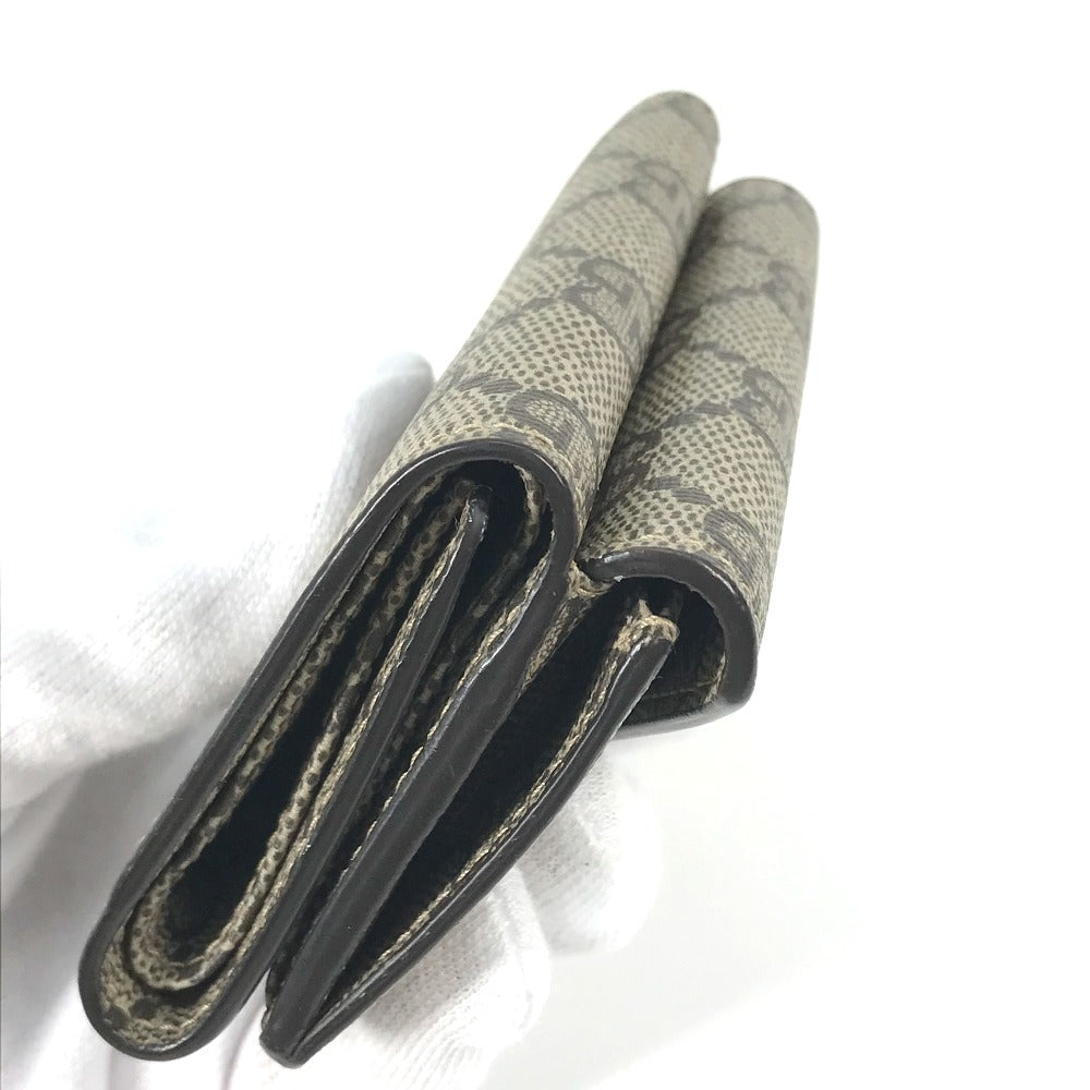 GUCCI 681704 BALENCIAGA Paper Mini Wallet, The Hacker Project Trifold Wallet, GG Supreme Canvas, Unisex, Beige