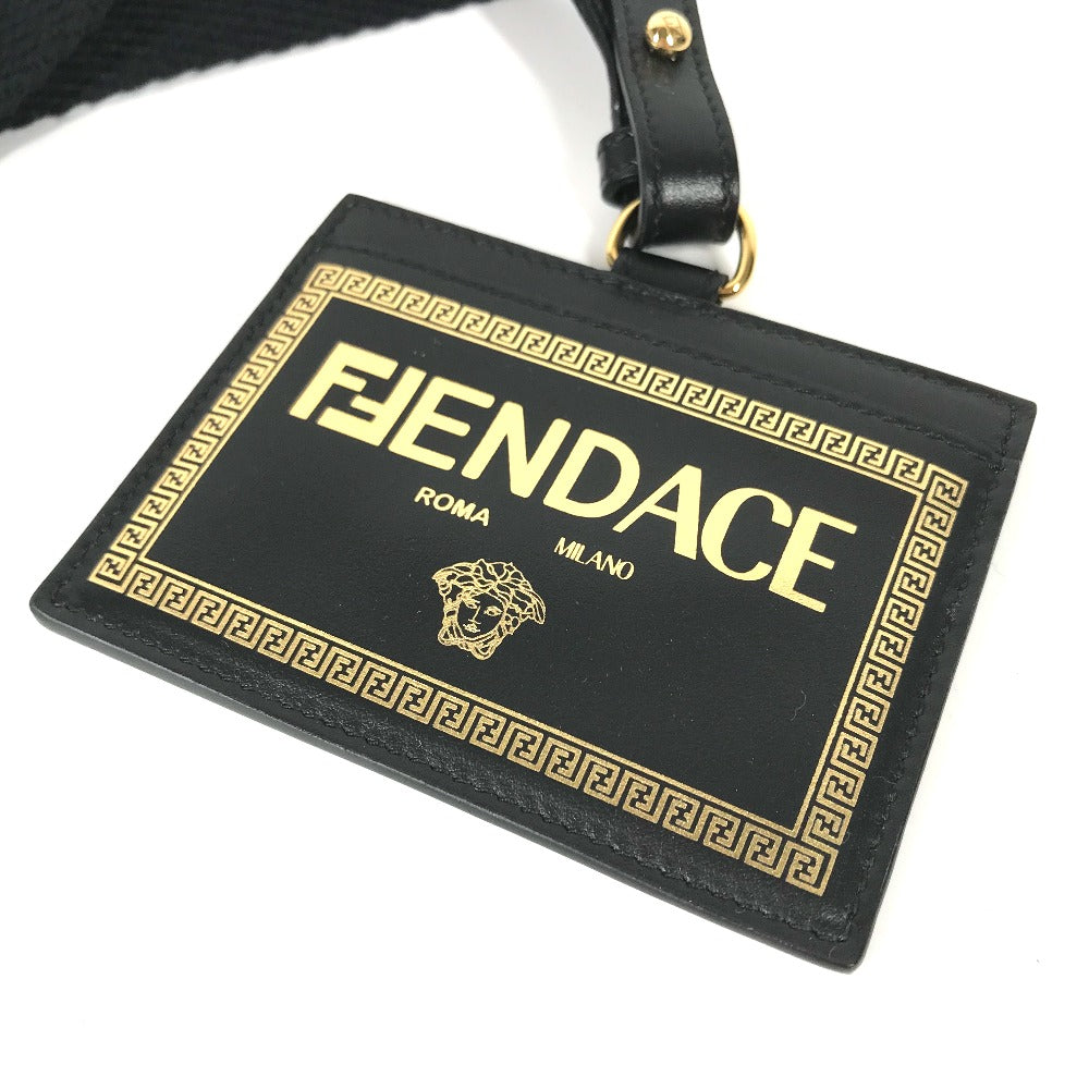 VERSACE フェンディ FENDI コラボ FENDACE フェンダーチェ ネックストラップ付 IDホルダー メデューサ カードケース レザー  ユニセックス | brandshop-reference