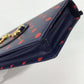 GUCCI 621892 Horsebit 1955 Dot Chain Wallet Shoulder Bag/Crossbody Wallet Leather Women's Navy x Red
