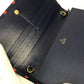 GUCCI 621892 Horsebit 1955 Dot Chain Wallet Shoulder Bag/Crossbody Wallet Leather Women's Navy x Red
