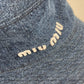 MIUMIU 5HC196 Denim Logo Bucket Hat, Bob Hat, Cotton, Women's, Blue